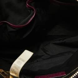 Pre Owned Burberry Purple Leather Orchard Bowler Bag