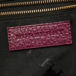Pre Owned Burberry Purple Leather Orchard Bowler Bag