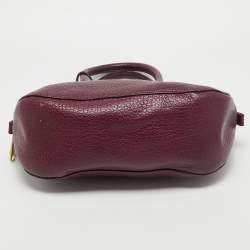 Pre Owned Burberry Purple Leather Orchard Bowler Bag
