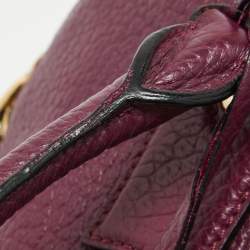 Pre Owned Burberry Purple Leather Orchard Bowler Bag