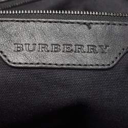 Pre Owned Burberry Brown/Black Smoke Check PVC and Leather Tote