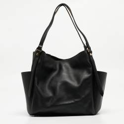Pre Owned Burberry Black Leather Small Canterbury Tote