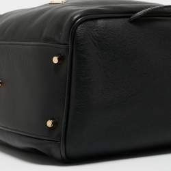 Pre Owned Burberry Black Leather Small Canterbury Tote