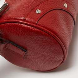 Pre Owned Burberry Red Leather Barrel Bag