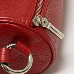 Pre Owned Burberry Red Leather Barrel Bag
