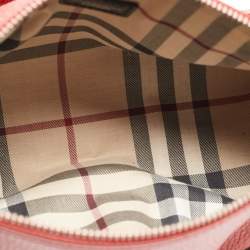 Pre Owned Burberry Red Leather Barrel Bag
