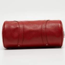 Pre Owned Burberry Red Leather Barrel Bag