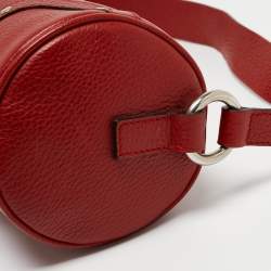 Pre Owned Burberry Red Leather Barrel Bag