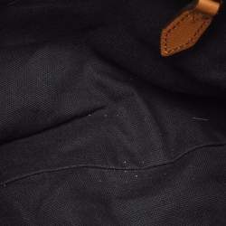 Pre Owned Burberry Tan Leather and House Check Fabric Little Crush Crossbody Bag