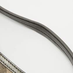 Pre Owned Burberry Grey Nova Check Lurex and Leather Fairby Hobo