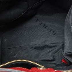 Pre Owned Burberry Red Grain Leather Woodbury Tote