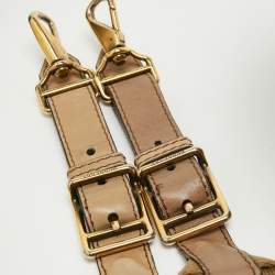 Pre Owned Burberry Beige House Check Canvas and Leather Brecon Tote