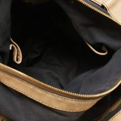 Pre Owned Burberry Beige House Check Canvas and Leather Brecon Tote