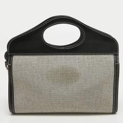 مملوكة مسبقًا Burberry Black/Grey Canvas and Leather Pocket Portable Crossbody Bag