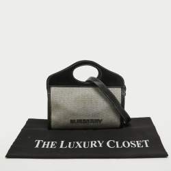 مملوكة مسبقًا Burberry Black/Grey Canvas and Leather Pocket Portable Crossbody Bag