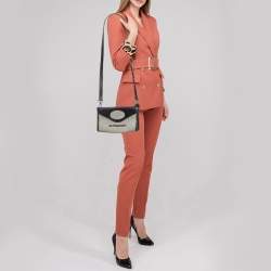 مملوكة مسبقًا Burberry Black/Grey Canvas and Leather Pocket Portable Crossbody Bag