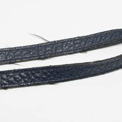 مملوكة مسبقًا Burberry Navy Blue Embossed Leather Canterbury Tote