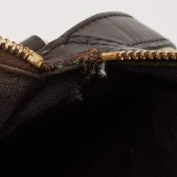 Pre Owned Burberry Brown/Beige Haymarket Canvas and Leather Alchester Bag