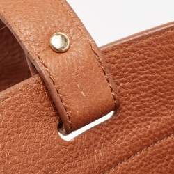 Pre Owned حقيبة يد بربري ستويل رول أب جلد وكانفاس بنية/ حمراء