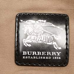 Burberry Black/Beige Nova Check Coated Canvas and Patent Leather Newbury Pochette Bag