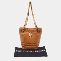 Burberry Brown Leather Micro Lola Shoulder Bag