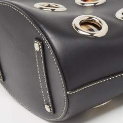 Pre Owned Burberry Black Leather Grommet Bucket Bag