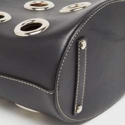 Pre Owned Burberry Black Leather Grommet Bucket Bag