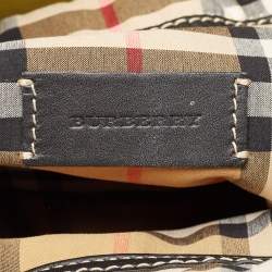 Pre Owned Burberry Black Leather Grommet Bucket Bag