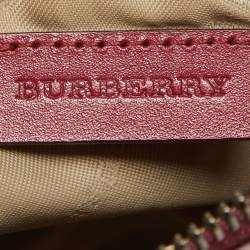 Burberry Burgundy Patent Leather and Nylon Westchester Clutch