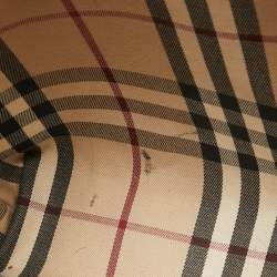 Pre Owned Burberry Blue/Tan Denim and Leather Satchel