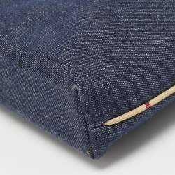 Pre Owned Burberry Blue/Tan Denim and Leather Satchel