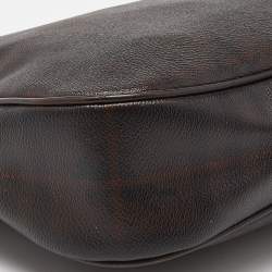 Pre Owned Burberry Brown Haymarket Check PVC Hobo