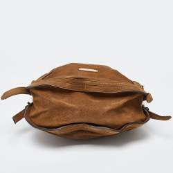 Pre Owned Burberry Brown Nubuck Leather Hobo