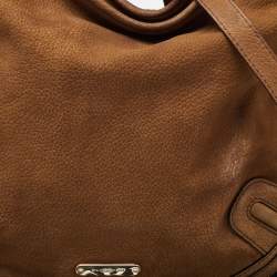 Pre Owned Burberry Brown Nubuck Leather Hobo