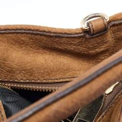 Pre Owned Burberry Brown Nubuck Leather Hobo