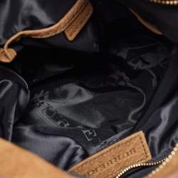Pre Owned Burberry Brown Nubuck Leather Hobo