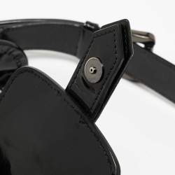 Pre Owned Burberry Black/Beige Nova Check PVC and Patent Leather Brooke Hobo