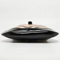 Pre Owned Burberry Black/Beige Nova Check PVC and Patent Leather Brooke Hobo