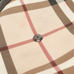 Pre Owned Burberry Black/Beige Nova Check PVC and Patent Leather Brooke Hobo