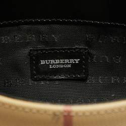 Burberry Black/Beige House Check PVC and Leather Slim Messenger Bag