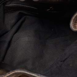 Pre Owned Burberry Bronze/Beige Haymarket Check PVC and Leather Medium Willenmore Hobo