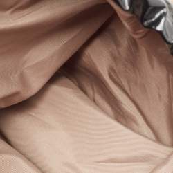 Pre Owned Burberry Black/Beige Supernova Coated Canvas and Patent Leather Drawstring Double Pocket Hobo