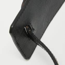 Pre Owned Burberry Black/White Beat Check Nylon and Patent Leather Lowry Shoulder Bag