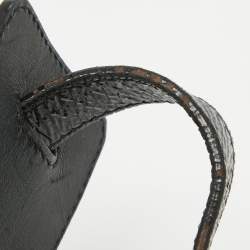 Pre Owned Burberry Black/White Beat Check Nylon and Patent Leather Lowry Shoulder Bag