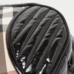 Burberry Black/Beige Nova Check PVC and Patent Leather Hobo