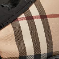 Burberry Black/Beige Nova Check PVC and Patent Leather Hobo