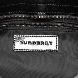 Burberry Black/Beige Nova Check PVC and Patent Leather Hobo