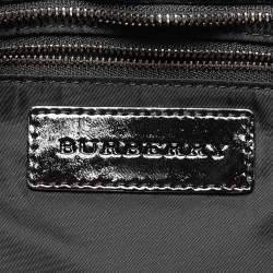 Burberry Black/Beige Nova Check PVC and Patent Leather Hobo