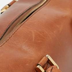 Pre Owned Burberry Brown Leather Medium Alchester Bowler Bag