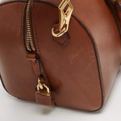 Pre Owned Burberry Brown Leather Medium Alchester Bowler Bag